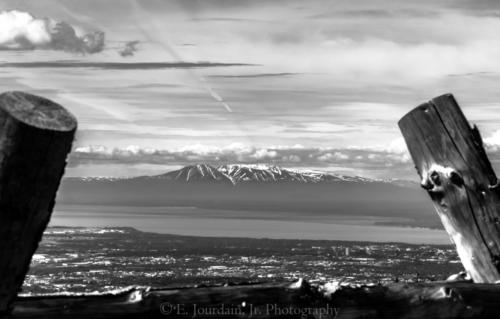 Sleeping Lady from Flattop Mt BnW ltrm signed